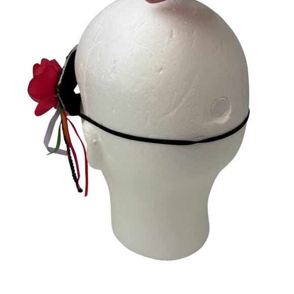 Day of the Dead Painted Mask Roses Sequins Ribbons OS - Picture 7 of 8